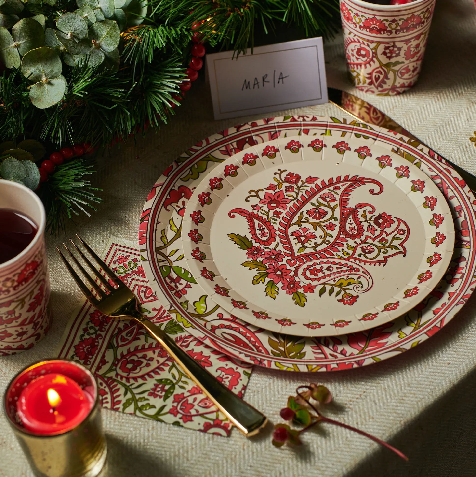 Festive Paisley Small Plates (10 per pack)