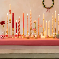Festive Patterned Table Candles, Pack of 8