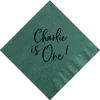 First Birthday Custom Napkin, Black Foil