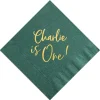 First Birthday Custom Napkin, Gold Foil