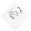 Floral Border Custom Napkin, Black Foil