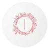 Floral Border Initials Coasters, Red Foil