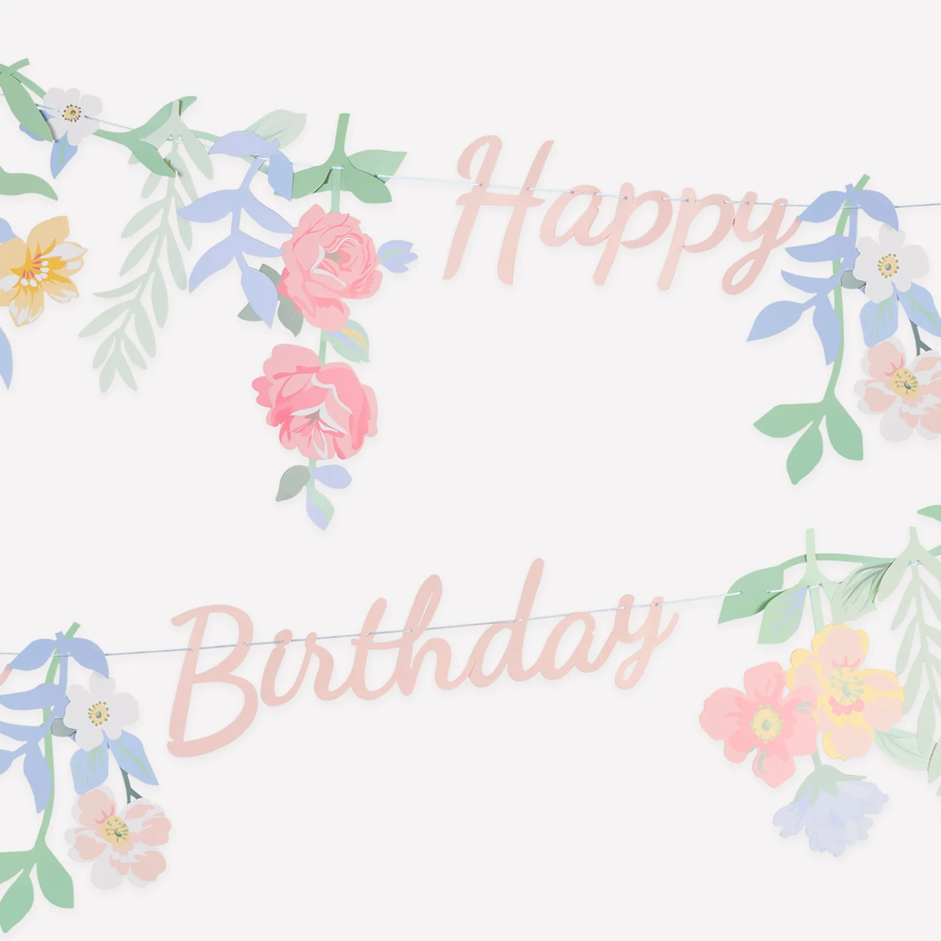 Floral Happy Birthday Garland