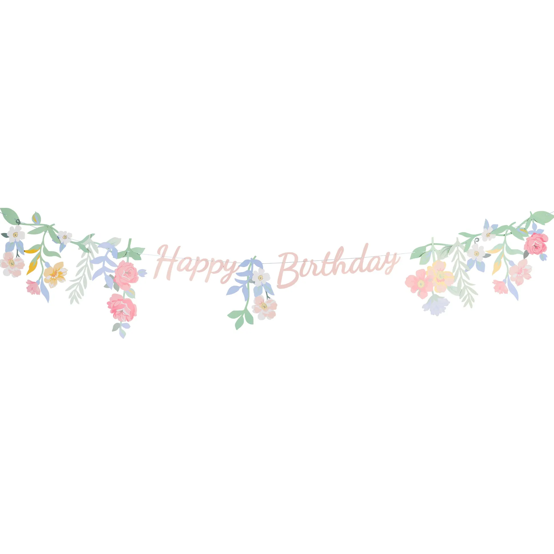 Floral Happy Birthday Garland