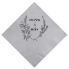 Floral Names Custom Cocktail Napkin, Black Foil