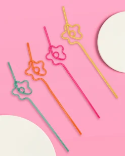 Flower Power Reusable Straws, Pack of 20