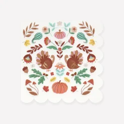 Folk Fall Large Napkins, Pack of 16