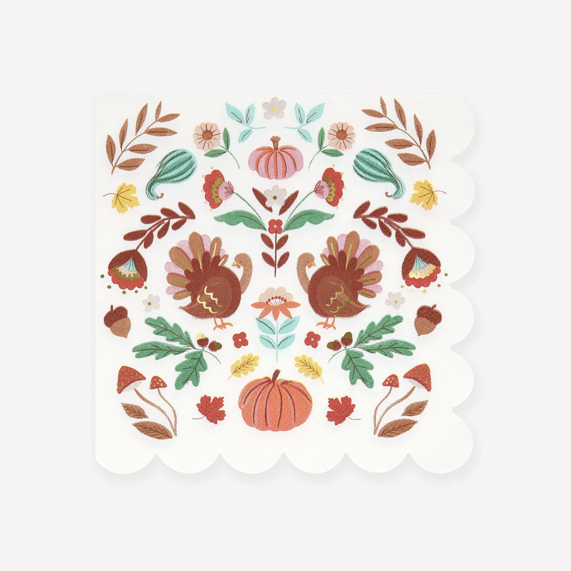 Folk Fall Large Napkins, Pack of 16