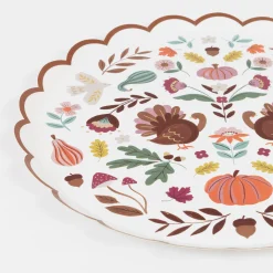 Folk Fall Side Plates, Pack of 8