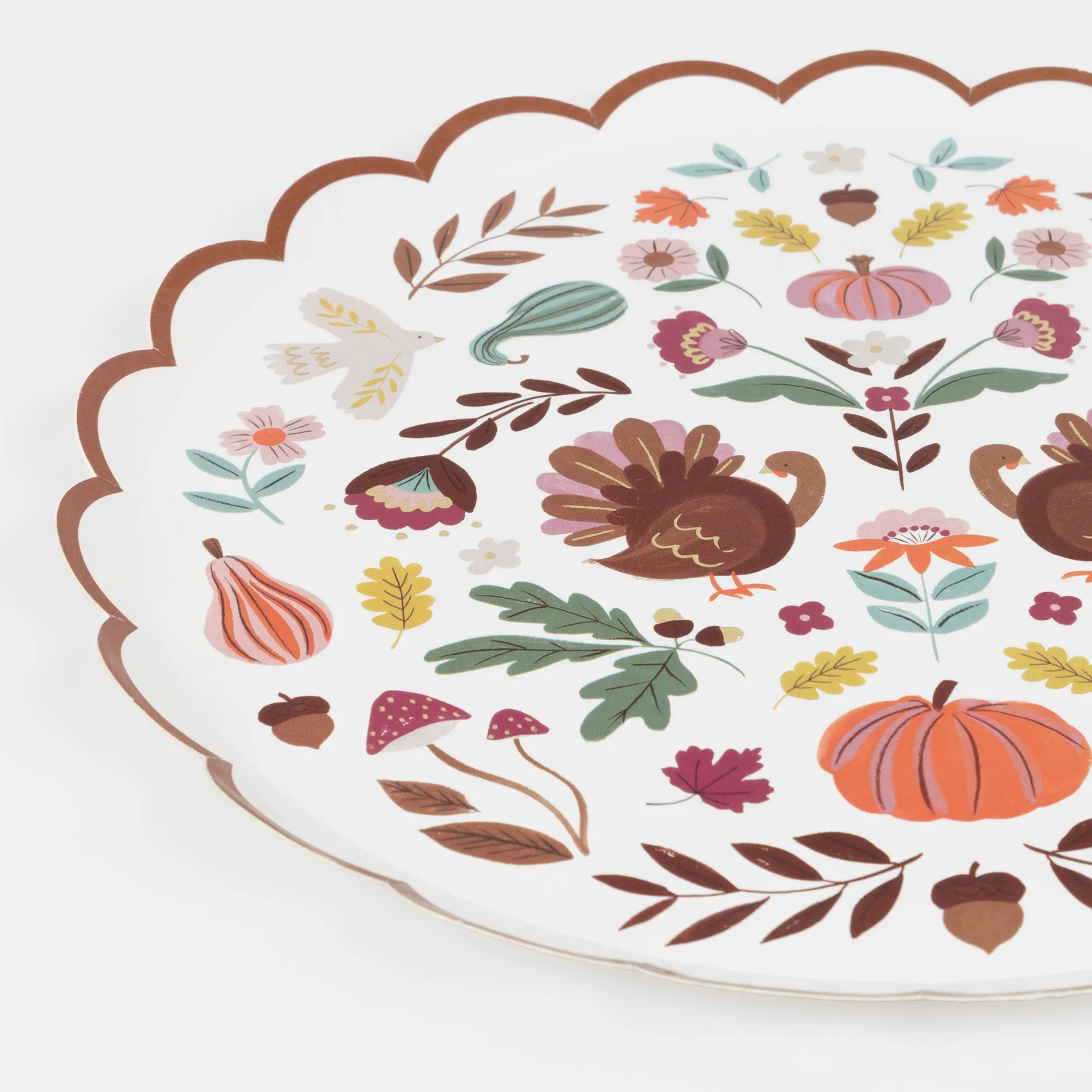 Folk Fall Side Plates, Pack of 8
