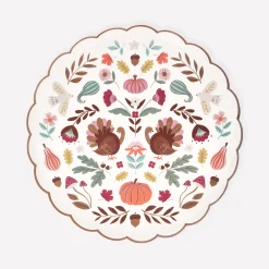 Folk Fall Side Plates, Pack of 8