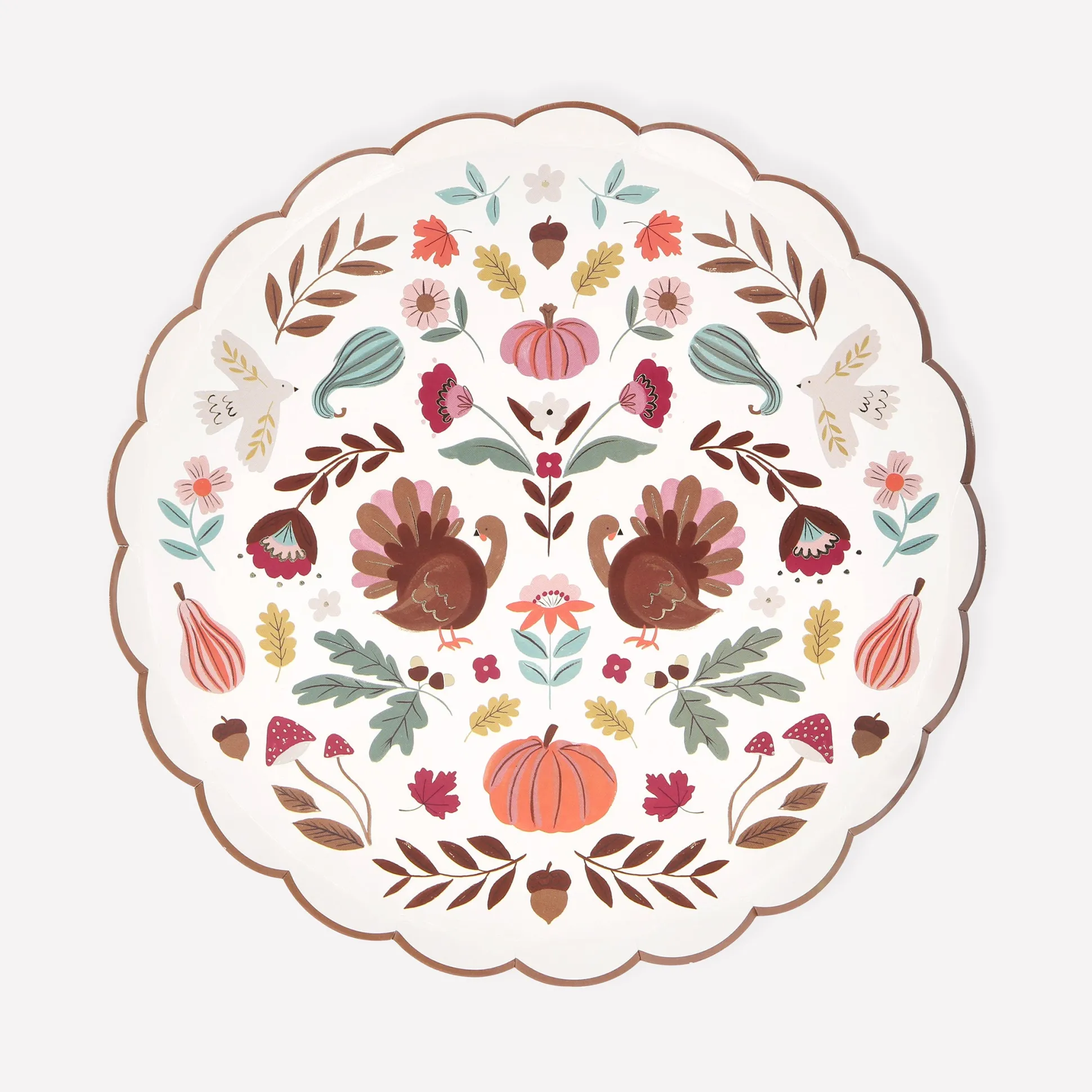 Folk Fall Side Plates, Pack of 8