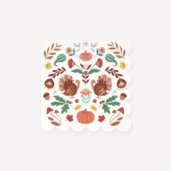 Folk Fall Small Napkins, Pack of 16