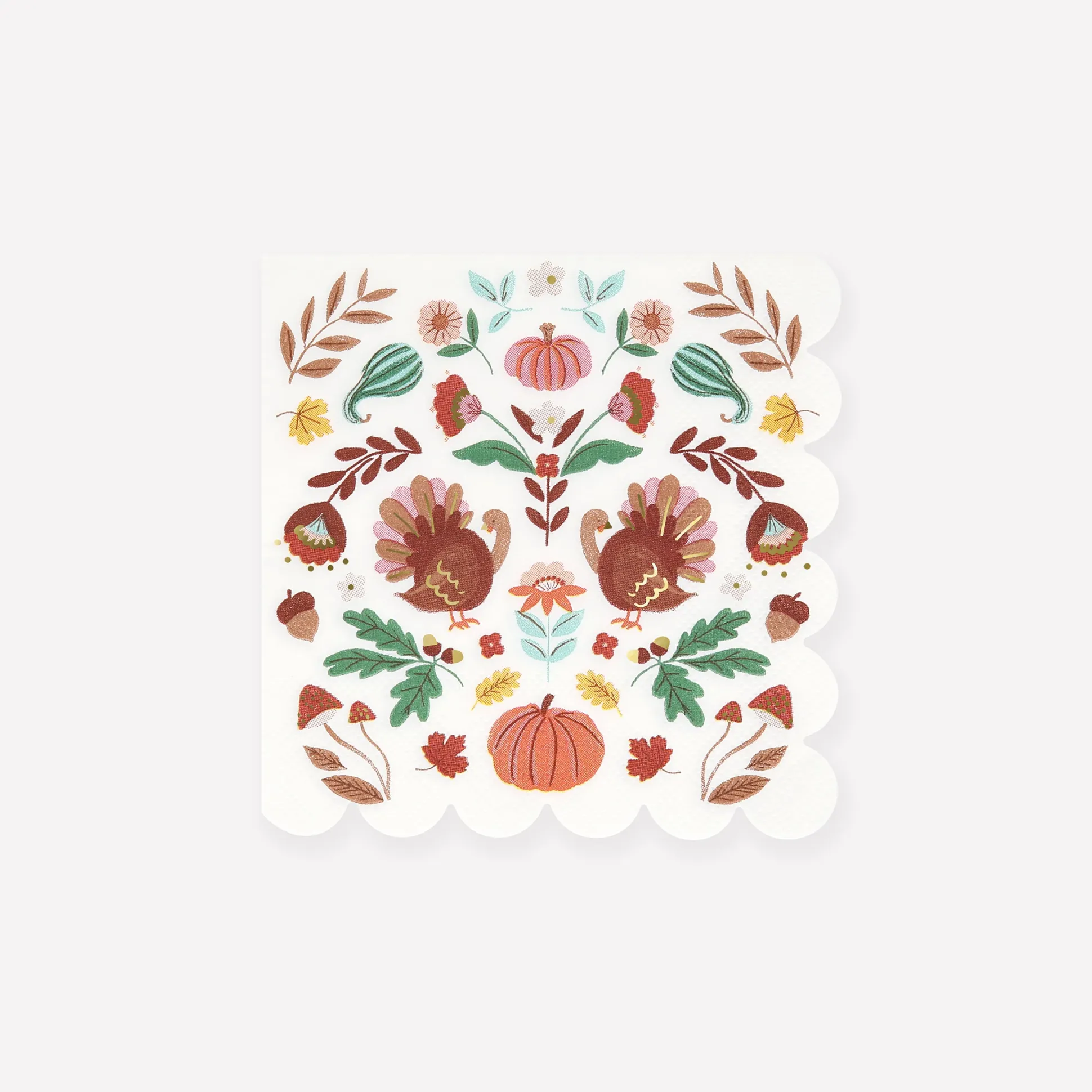 Folk Fall Small Napkins, Pack of 16