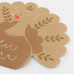 Folk Turkey Napkins, Pack of 16