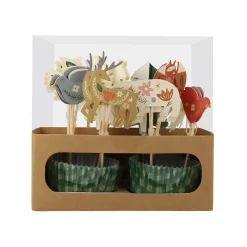 Folk Woodland Cupcake Kit, Pack of 24
