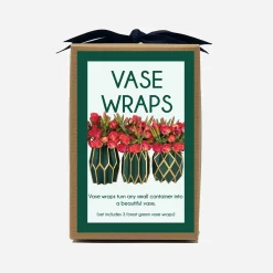Forest Green Vase Wraps, Set of 3