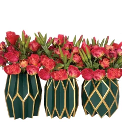 Forest Green Vase Wraps, Set of 3