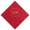 Frames Initial Custom Cocktail Napkin, White Foil