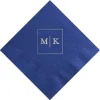 Frames Initial Custom Cocktail Napkin, Silver Foil