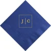 Frames Initial Custom Cocktail Napkin, Gold Foil