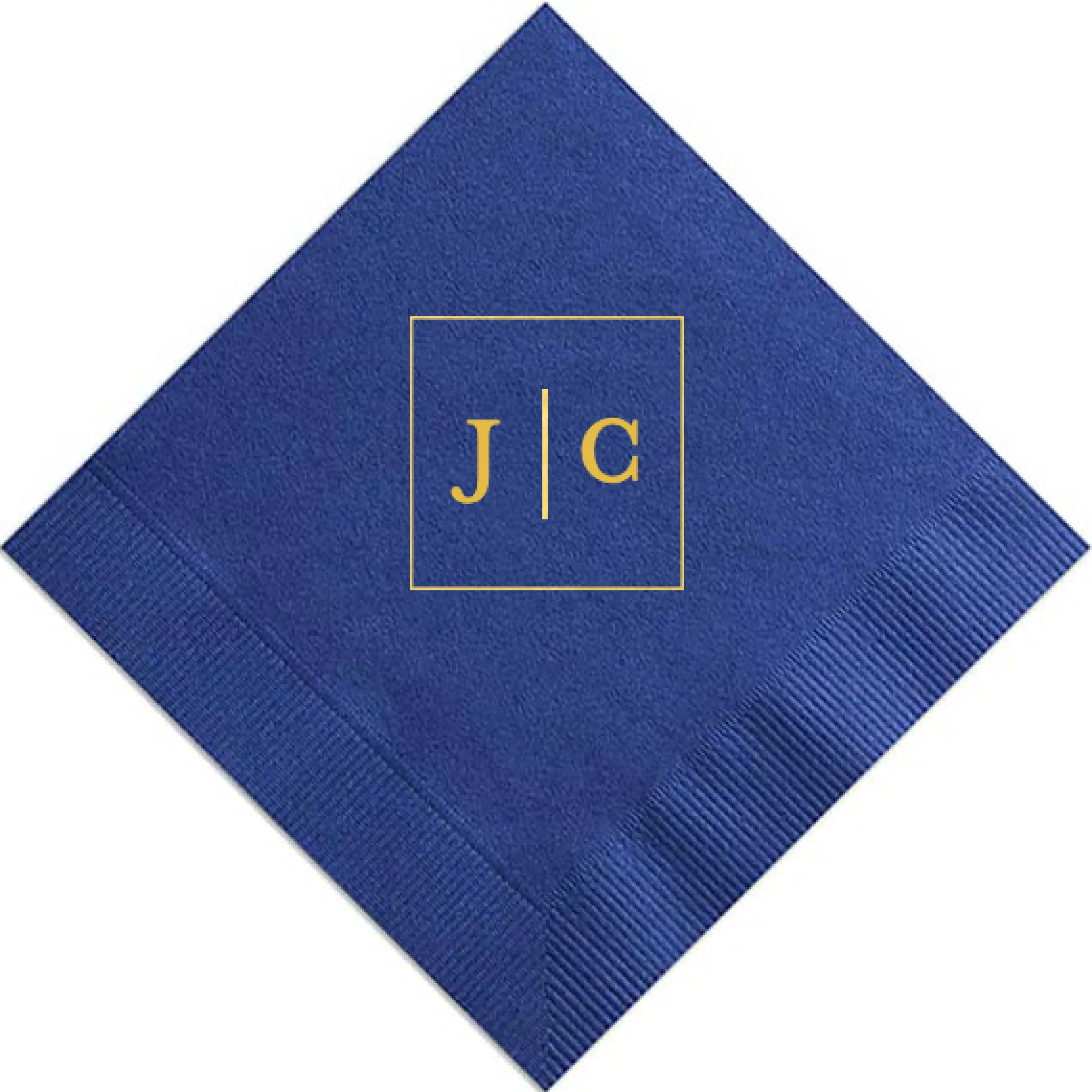Frames Initial Custom Cocktail Napkin, Gold Foil