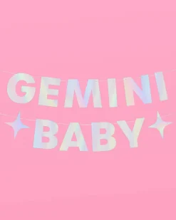 Gemini Baby Banner - Iridescent Foil Banner
