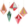Geometric Spindle Ornaments, Set of 5