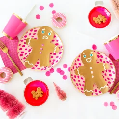 Gingerbread Men Dessert Plates, Set of 8