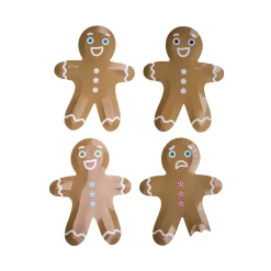 Gingerbread Men Dessert Plates, Set of 8