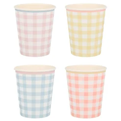 Gingham Cups, Pack of 12