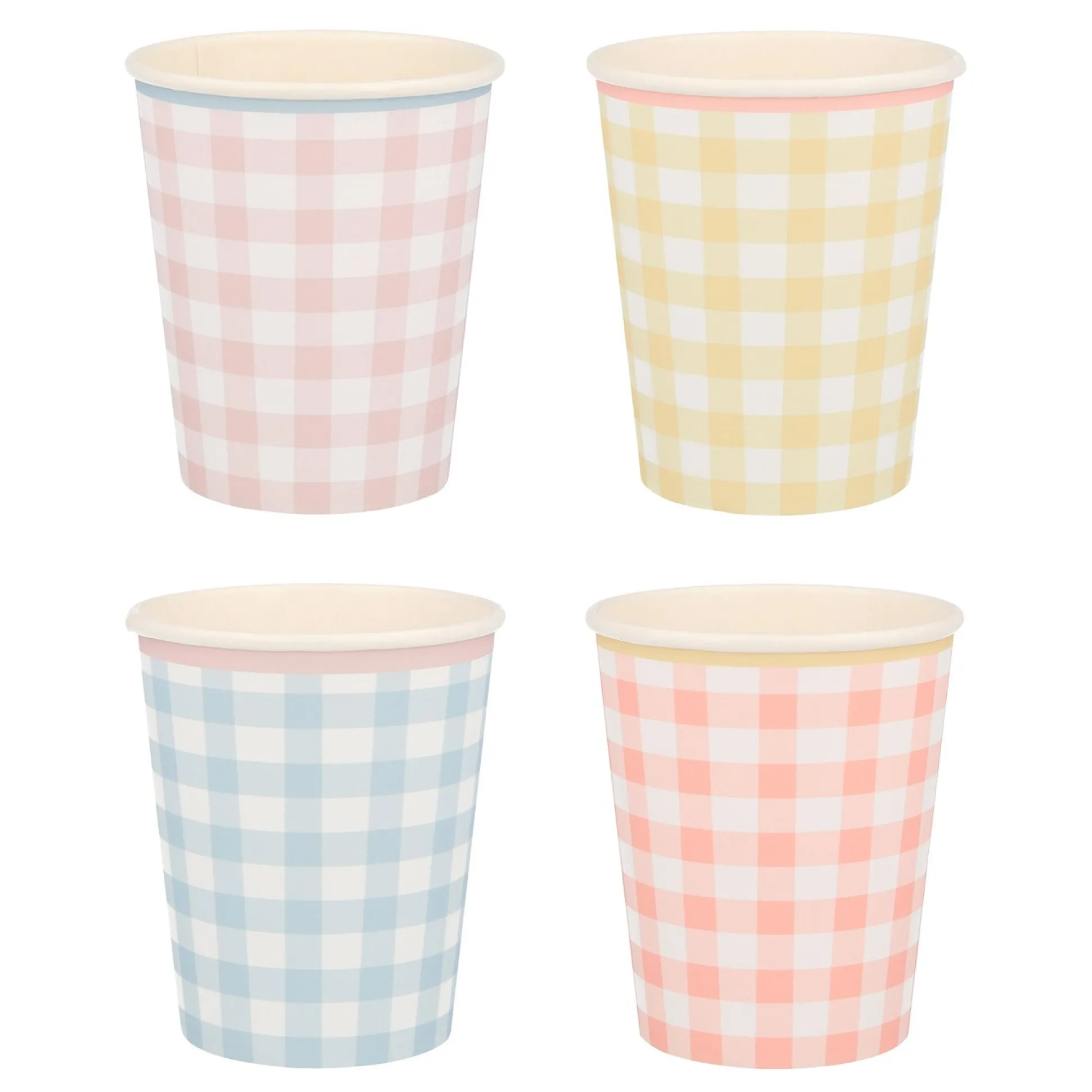 Gingham Cups, Pack of 12