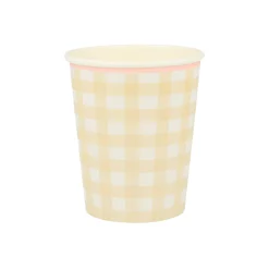 Gingham Cups, Pack of 12