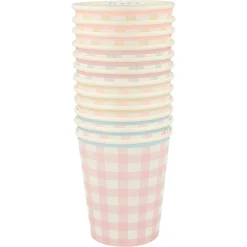 Gingham Cups, Pack of 12