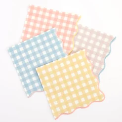 Gingham Large Napkins, Assorted Pack of 20