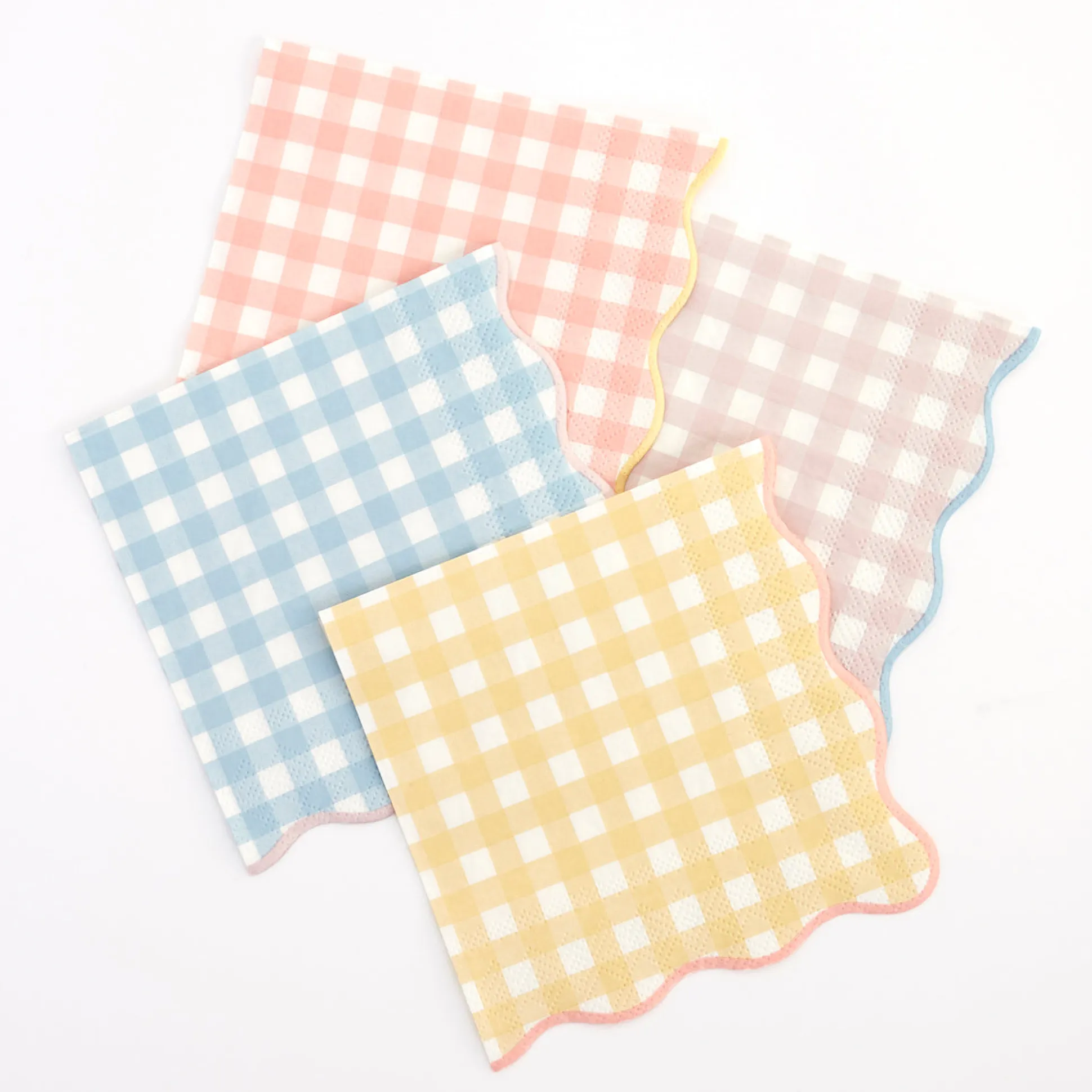 Gingham Large Napkins, Assorted Pack of 20