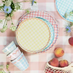 Gingham Reusable Cups (x 6)