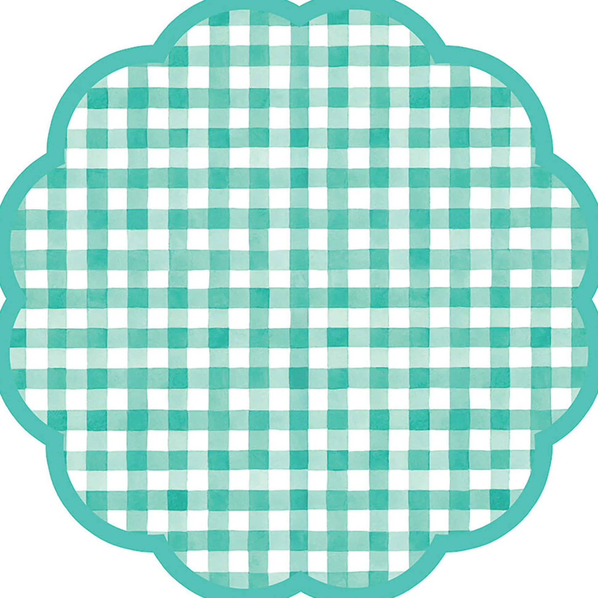 Gingham Scalloped Paper Placemats, Pack of 24