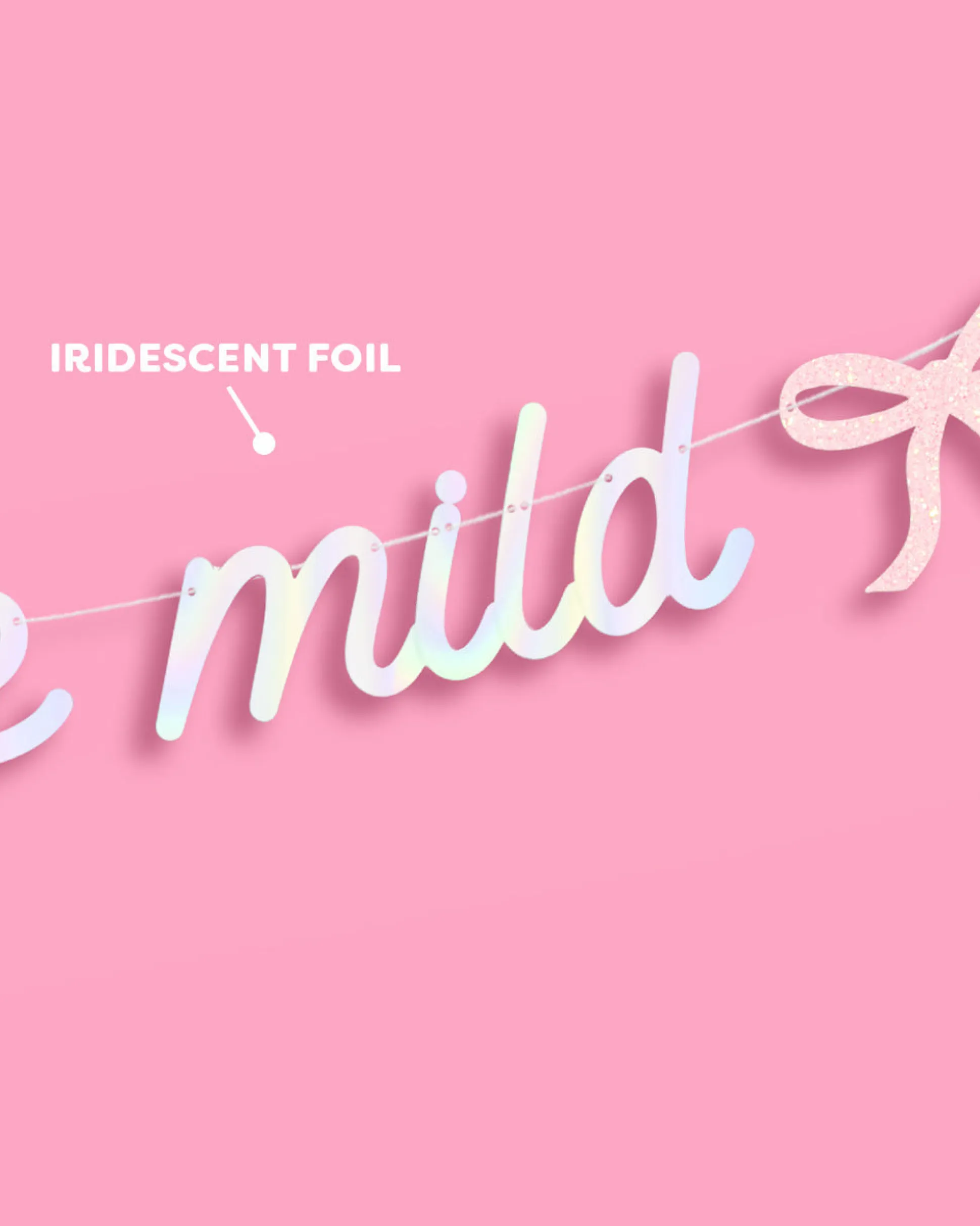 Girls Gone Mild Banner - iridescent foil banner