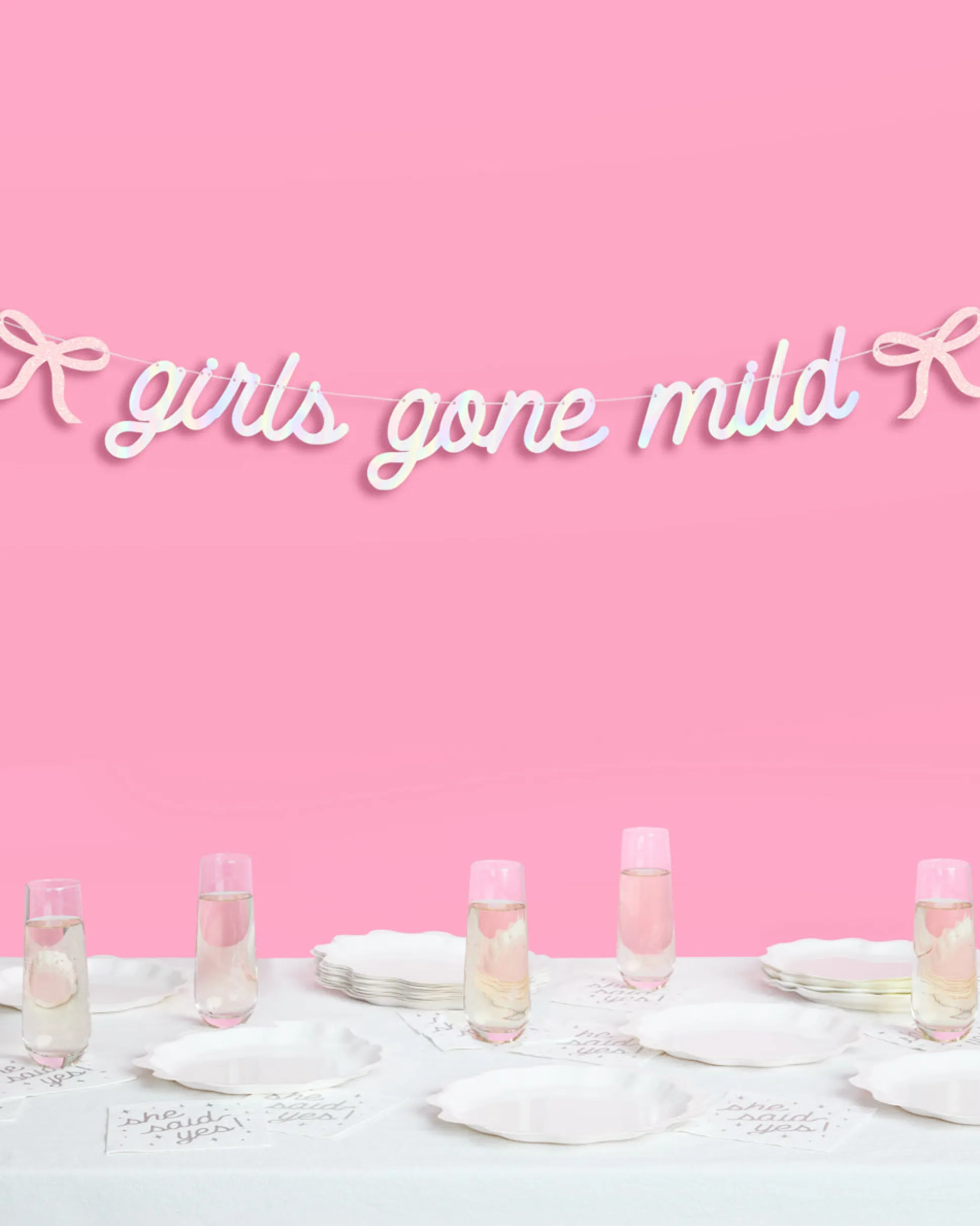 Girls Gone Mild Banner - iridescent foil banner