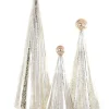 Gold and Silver Pleated Tree, Set of 3