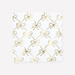 Gold Bow Large Napkins, Pack of 16