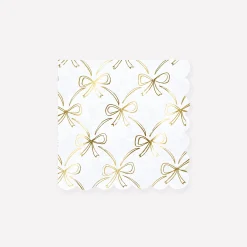 Gold Bow Small Napkins, Pack of 16