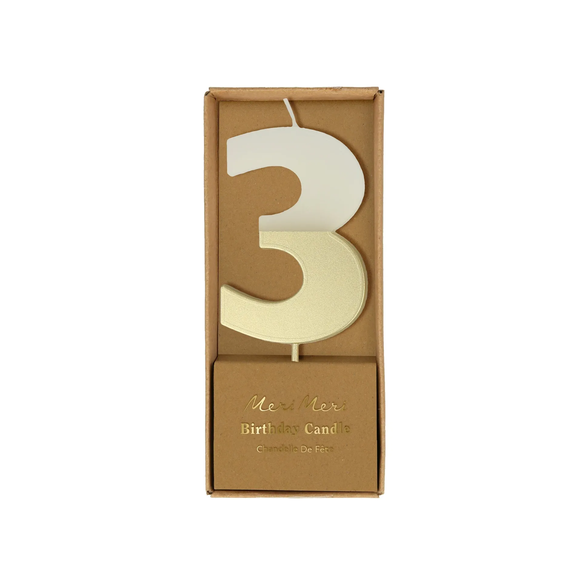Gold Dipped Number Candle