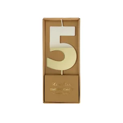 Gold Dipped Number Candle