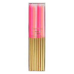 Gold Dipped Pink Mix Candles, Pack of 16