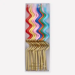 Gold Dipped Swirly Candles (x 20)