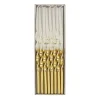 Gold Dipped Twisted Candles, Pack of 16