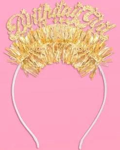 Golden Girl Bday Headband - fringe headband