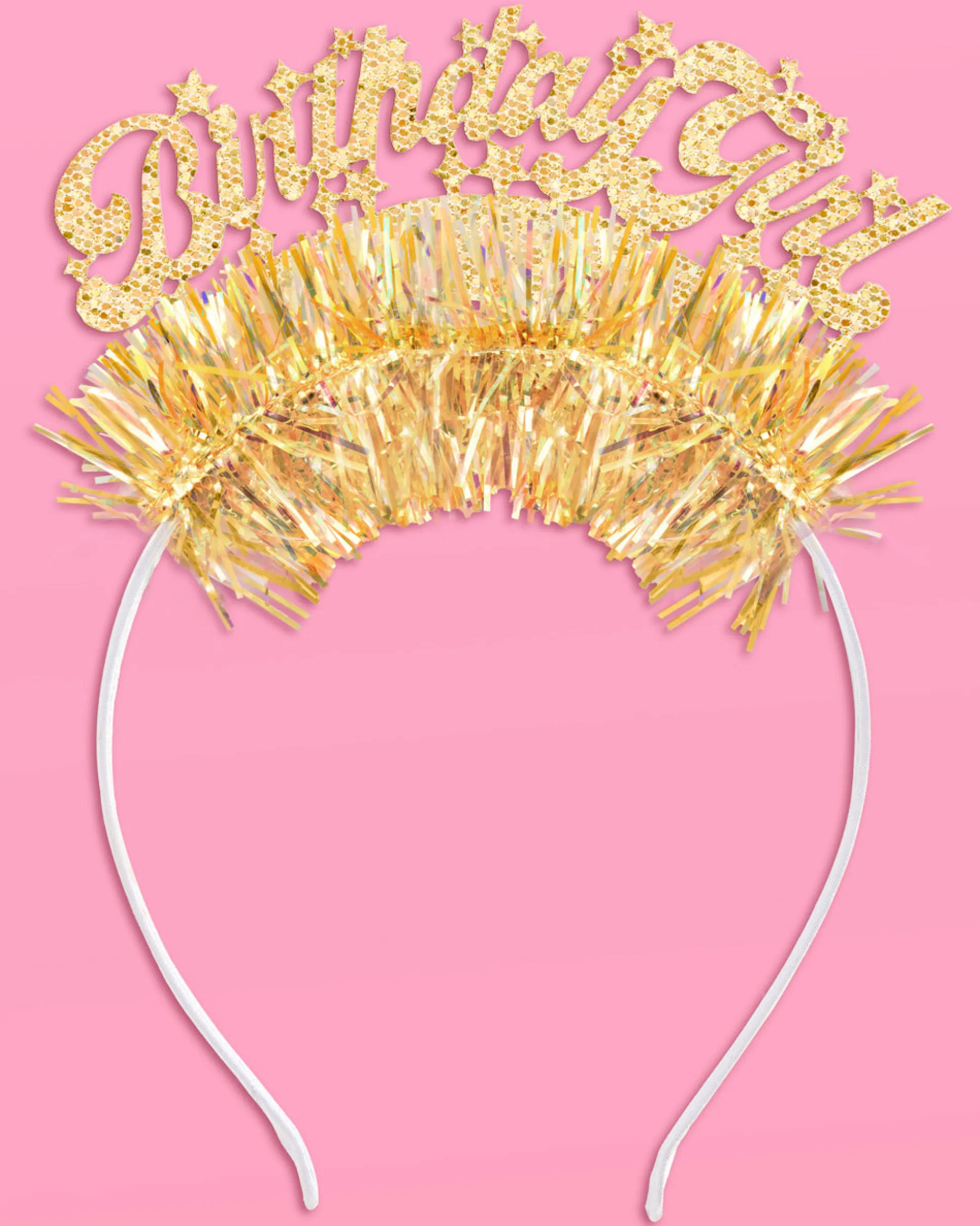 Golden Girl Bday Headband - fringe headband
